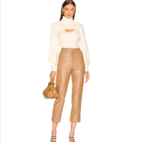 LBLC the label Pants - NWOT LBLC Jen Faux Leather Trousers Cognac S